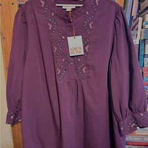 Knox Rose Deep Purple Embroidered Top